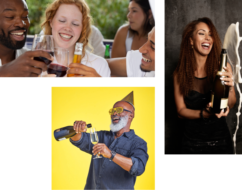 Service images with happy experiences